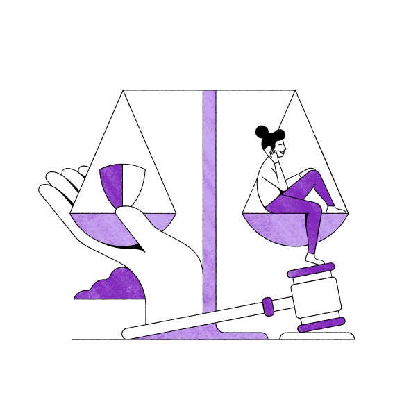 Illustration of the Legal Scales of Justice representing lawyer letters or phone calls.